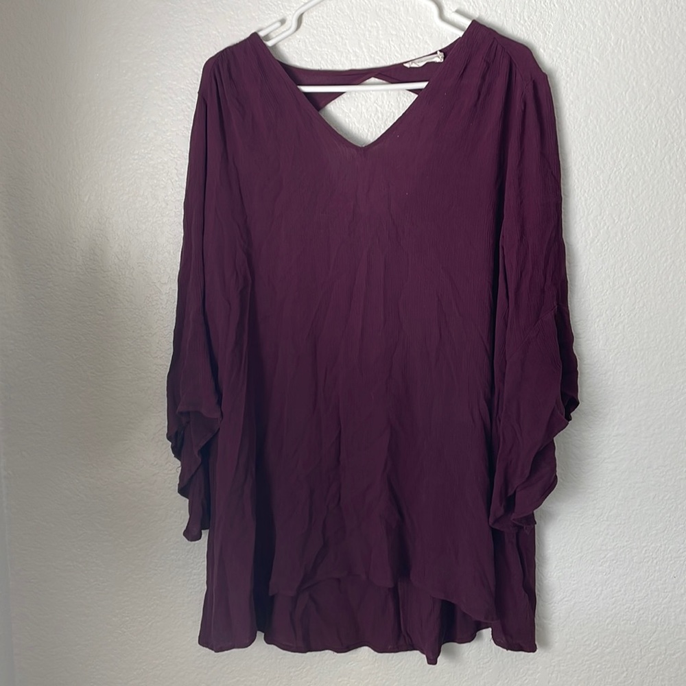 Purple tunic top/dress with keyhole back